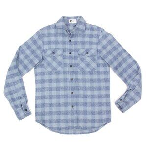 Musk Ox Mens Shirt size S Blue Flannel Plaid Long Sleeve Button Down Cotton 621